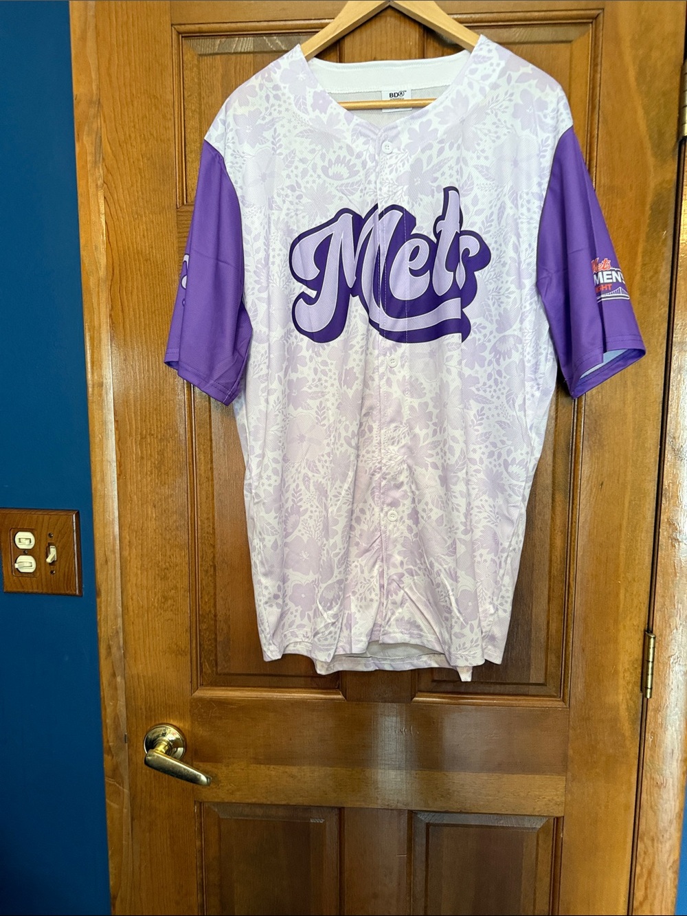Mets Women's Lavender and Purple Short-Sleeve Baseball Jersey